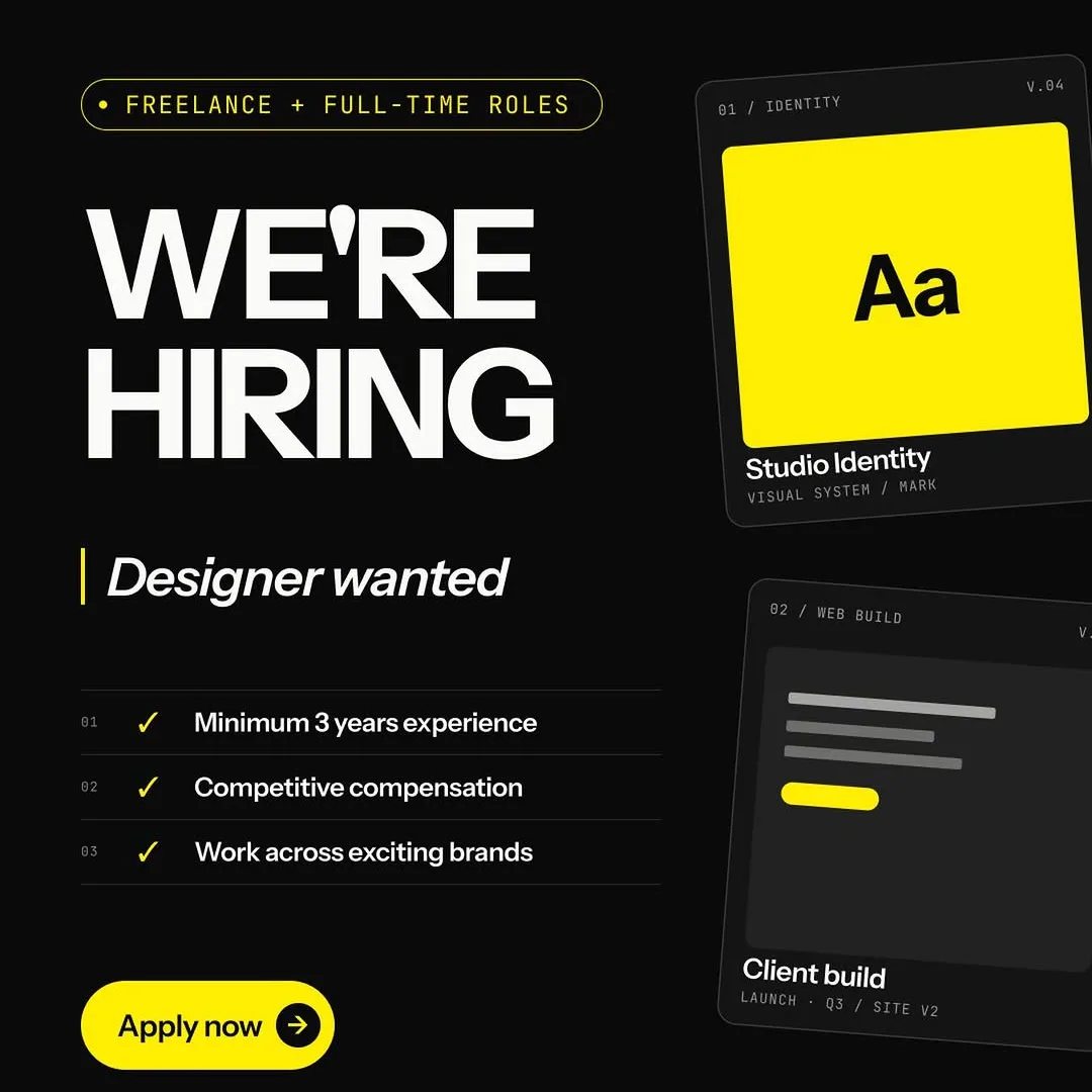 Calling all designers 👋
We’re opening the doors at Milktree for new freelance and full-time talent in 2026. You’ll work across a growing roster of bold brands