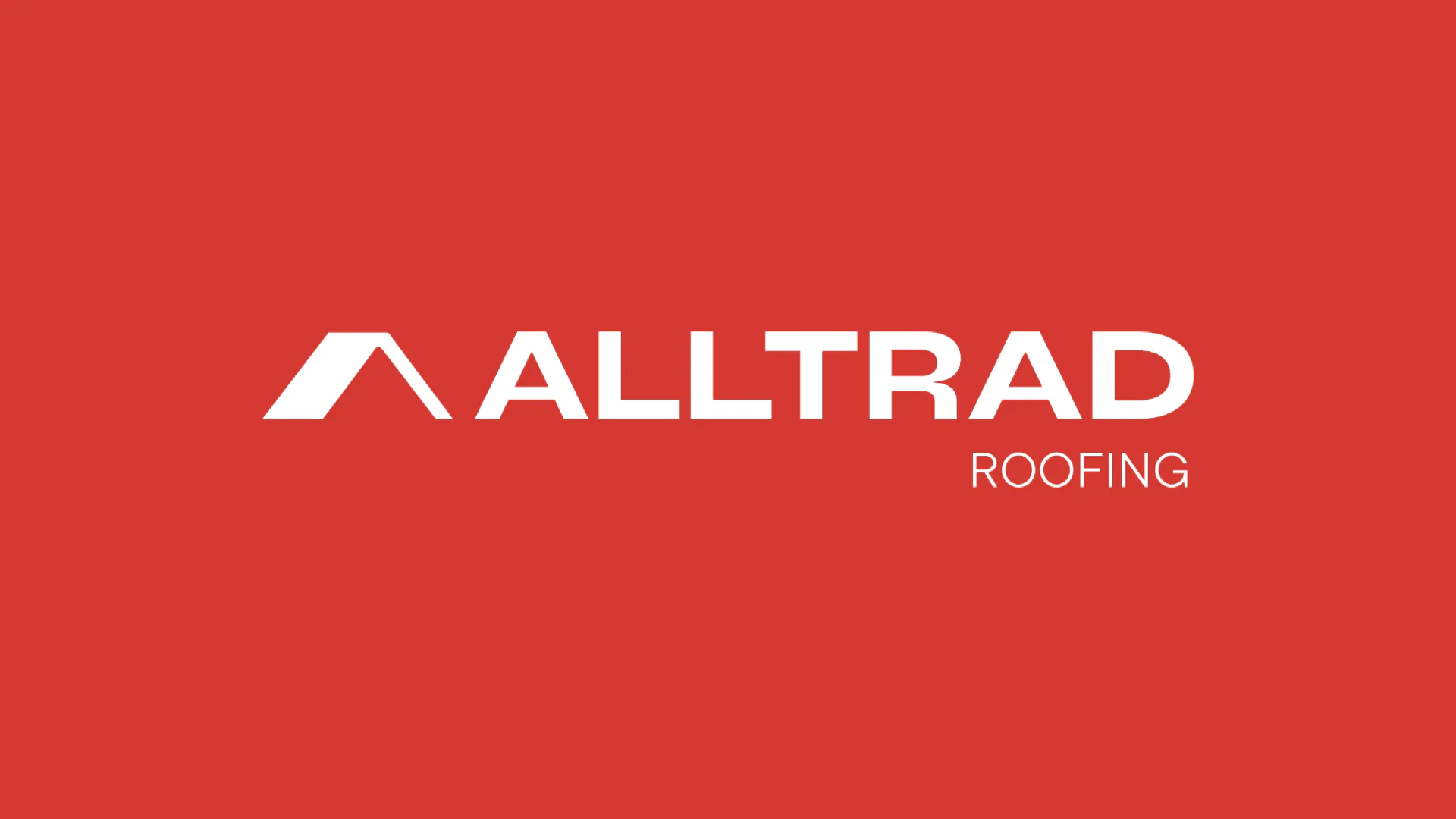 Alltrad Roofing logo lockup on the brand red