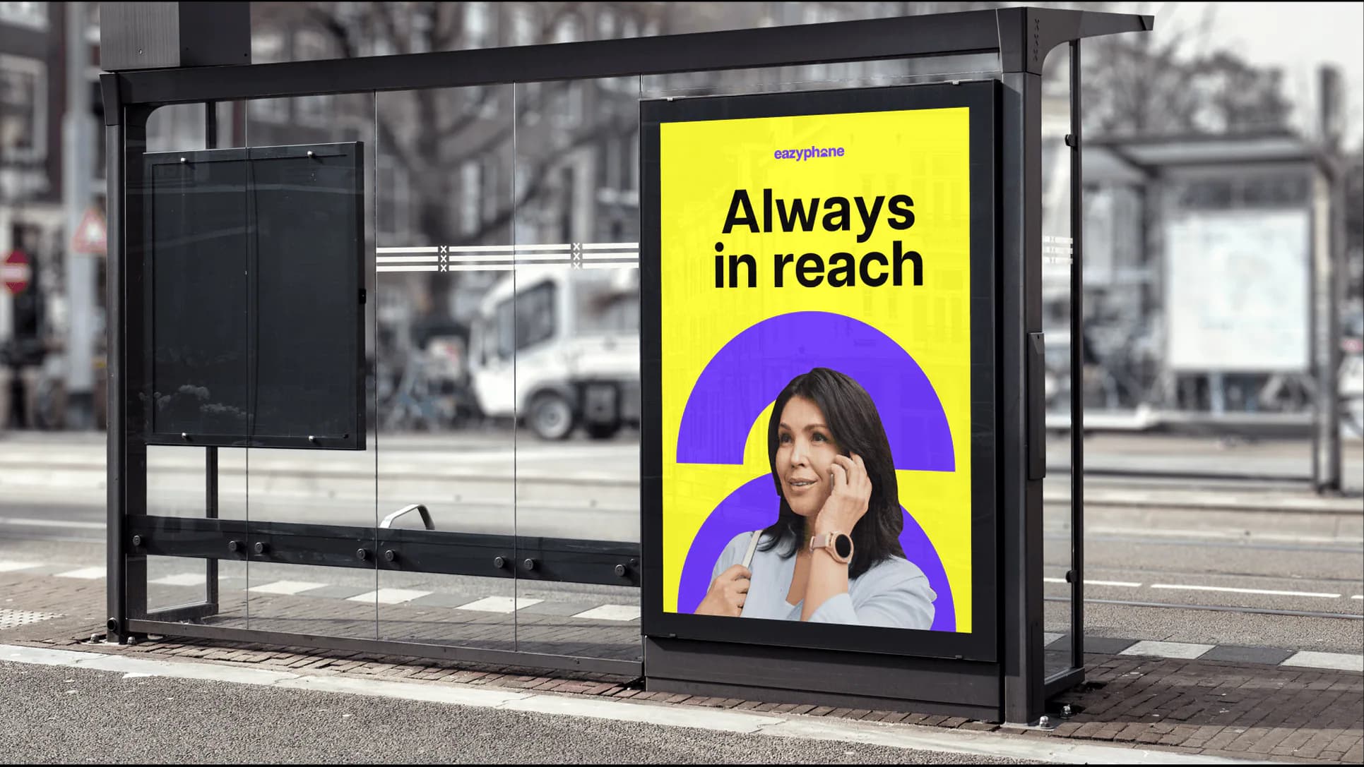 Eazy Phone 'Always in reach' bus stop advertising panel