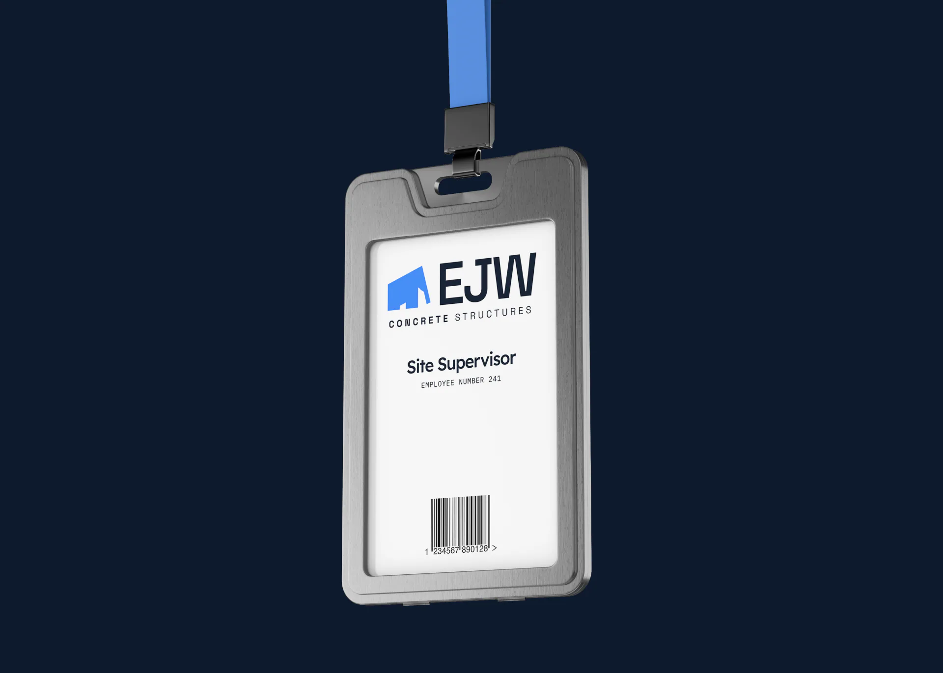 EJW Concrete Structures site supervisor ID badge and lanyard