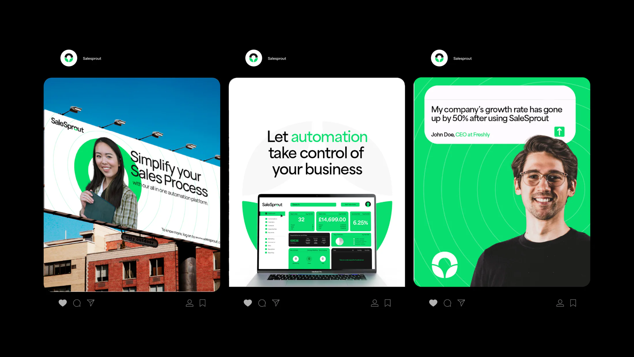 SaleSprout social media post designs
