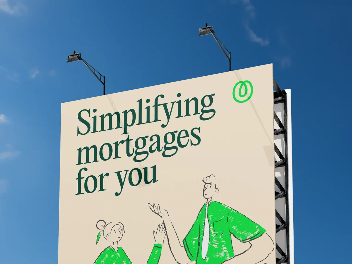 Mint Mortgages city billboard with plain-spoken campaign headline