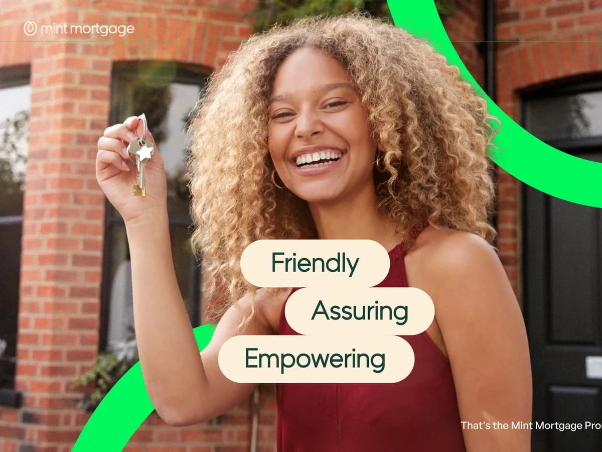 Mint Mortgages brand creative featuring house keys