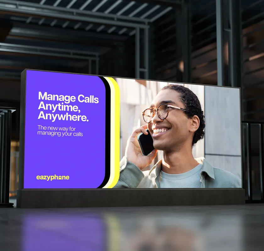 EazyPhone out-of-home billboard creative at street level
