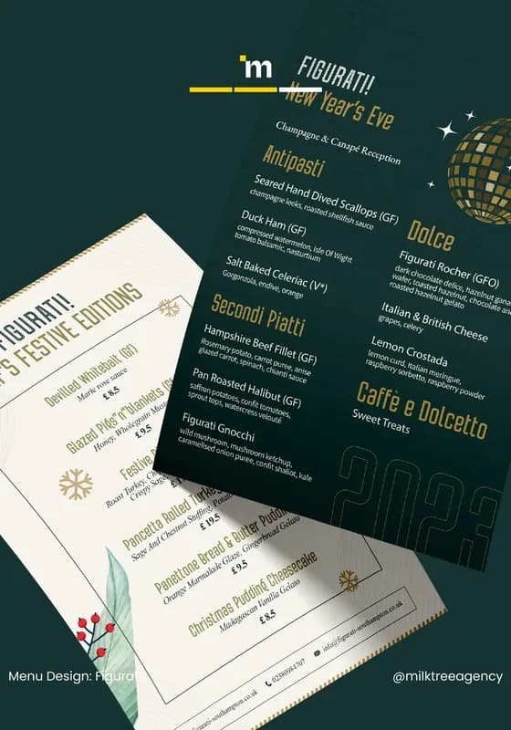 Figurati, Menu Design
