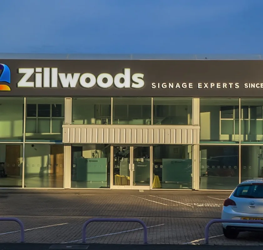 Zillwoods bespoke joinery storefront with the new brand signage